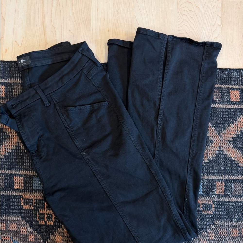 7 For All Mankind Black Denim Jeans - Kimmie Straight